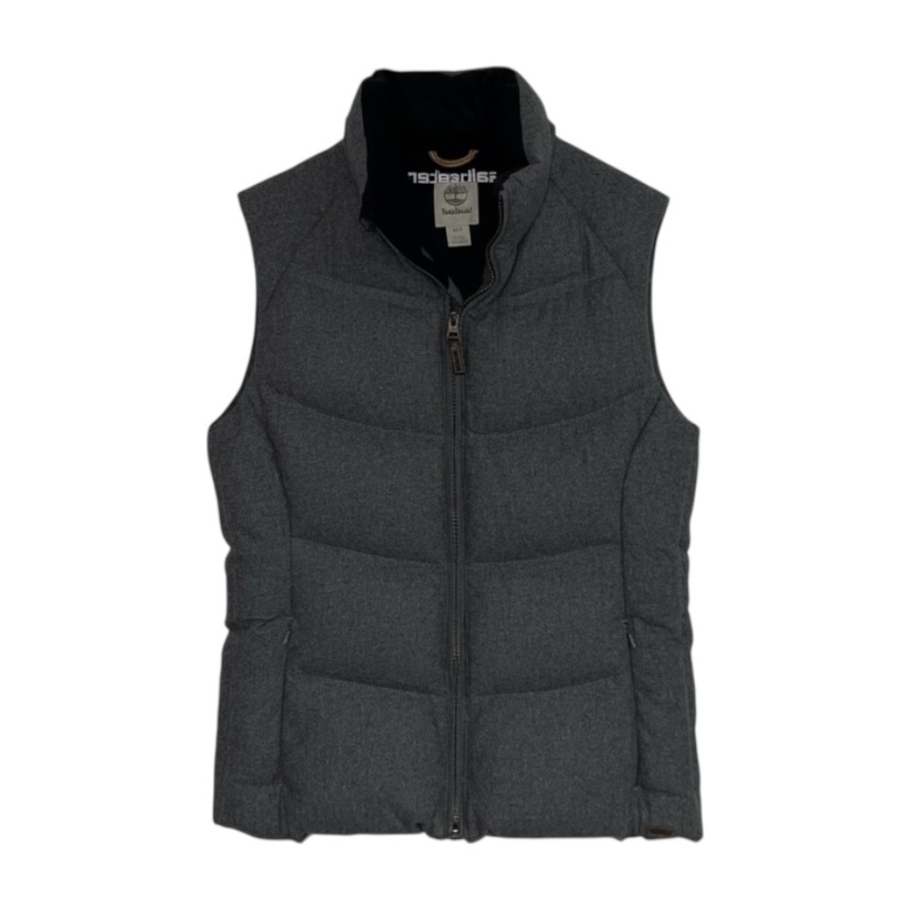 Timberland Puffer Vest Women’s‎ Medium Grey Recycled Wool Down-Filled Sleeveless